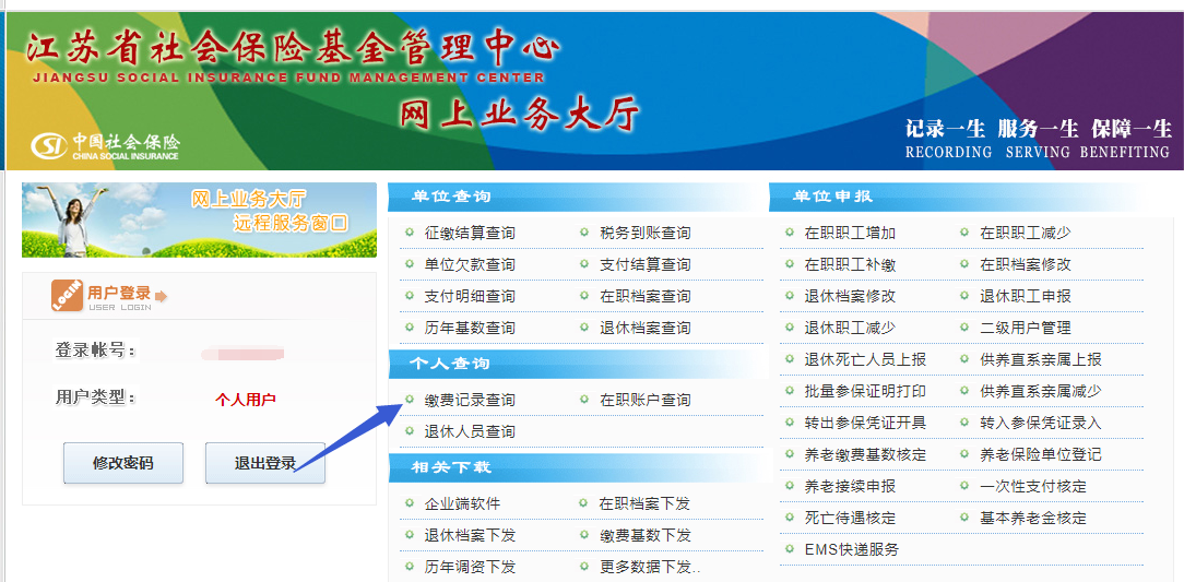 江苏省社保查询网上查询（个人账户余额缴费明细）