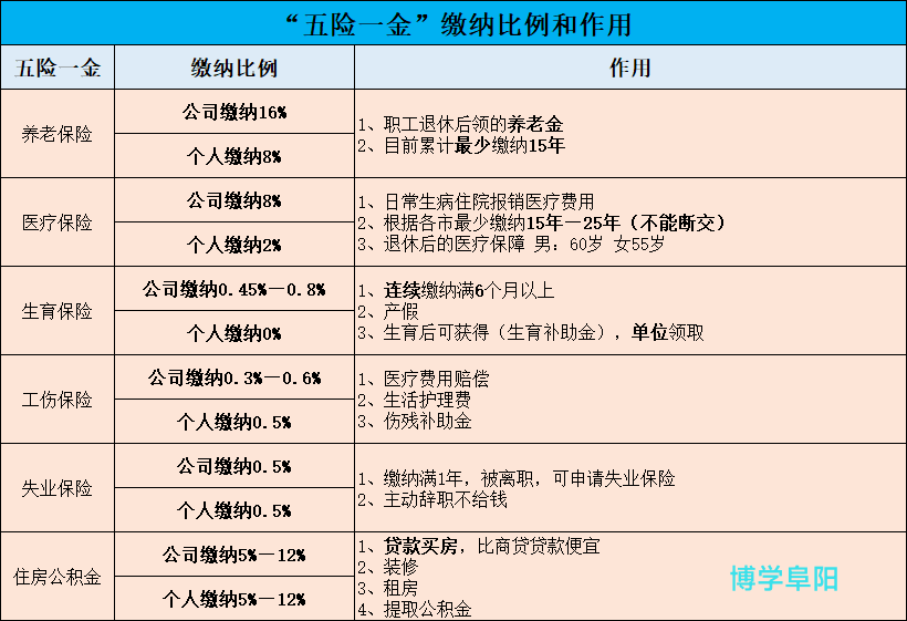 单位个人五险缴费比例怎么算（社保五险一金交费标准）