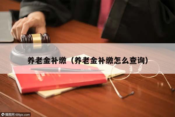 养老金补缴（养老金补缴怎么查询）