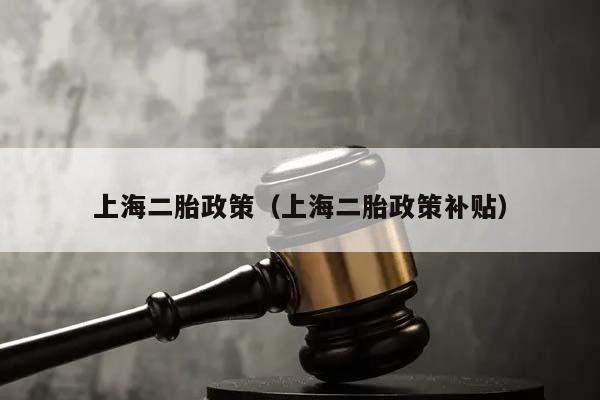 上海二胎政策（上海二胎政策补贴）