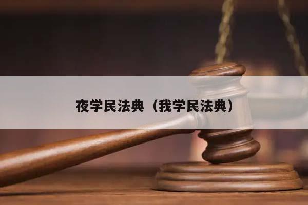 夜学民法典（我学民法典）