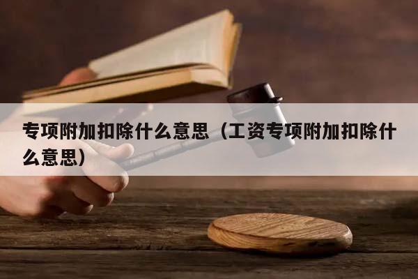 专项附加扣除什么意思（工资专项附加扣除什么意思）