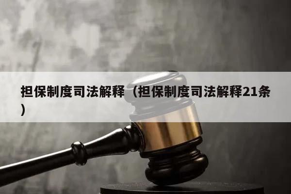 担保制度司法解释（担保制度司法解释21条）